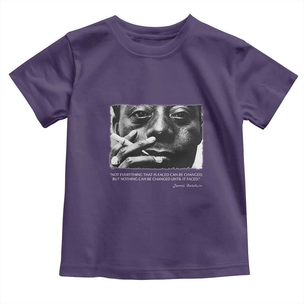 James Baldwin Toddler T Shirt Not Everything That Is Faced Can Be Changed But Nothing Can Be Changed Until It Is Faced TS09 Purple Print Your Wear