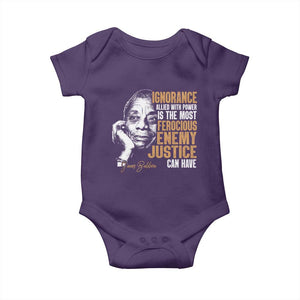 James Baldwin Baby Onesie Ignorance Allied With Power Is The Most Ferocious Enemy Justice Can Have TS09 Purple Print Your Wear