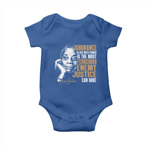 James Baldwin Baby Onesie Ignorance Allied With Power Is The Most Ferocious Enemy Justice Can Have TS09 Royal Blue Print Your Wear