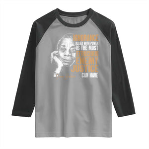 James Baldwin Raglan Shirt Ignorance Allied With Power Is The Most Ferocious Enemy Justice Can Have TS09 Sport Gray Black Print Your Wear