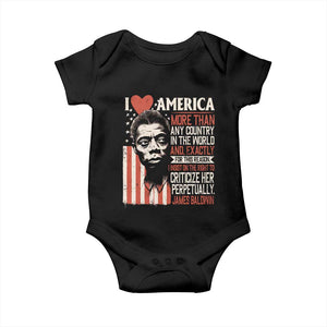 James Baldwin Baby Onesie I Love America More Than Any Country In The World TS09 Black Print Your Wear