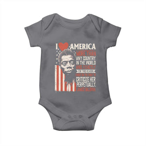 James Baldwin Baby Onesie I Love America More Than Any Country In The World TS09 Charcoal Print Your Wear