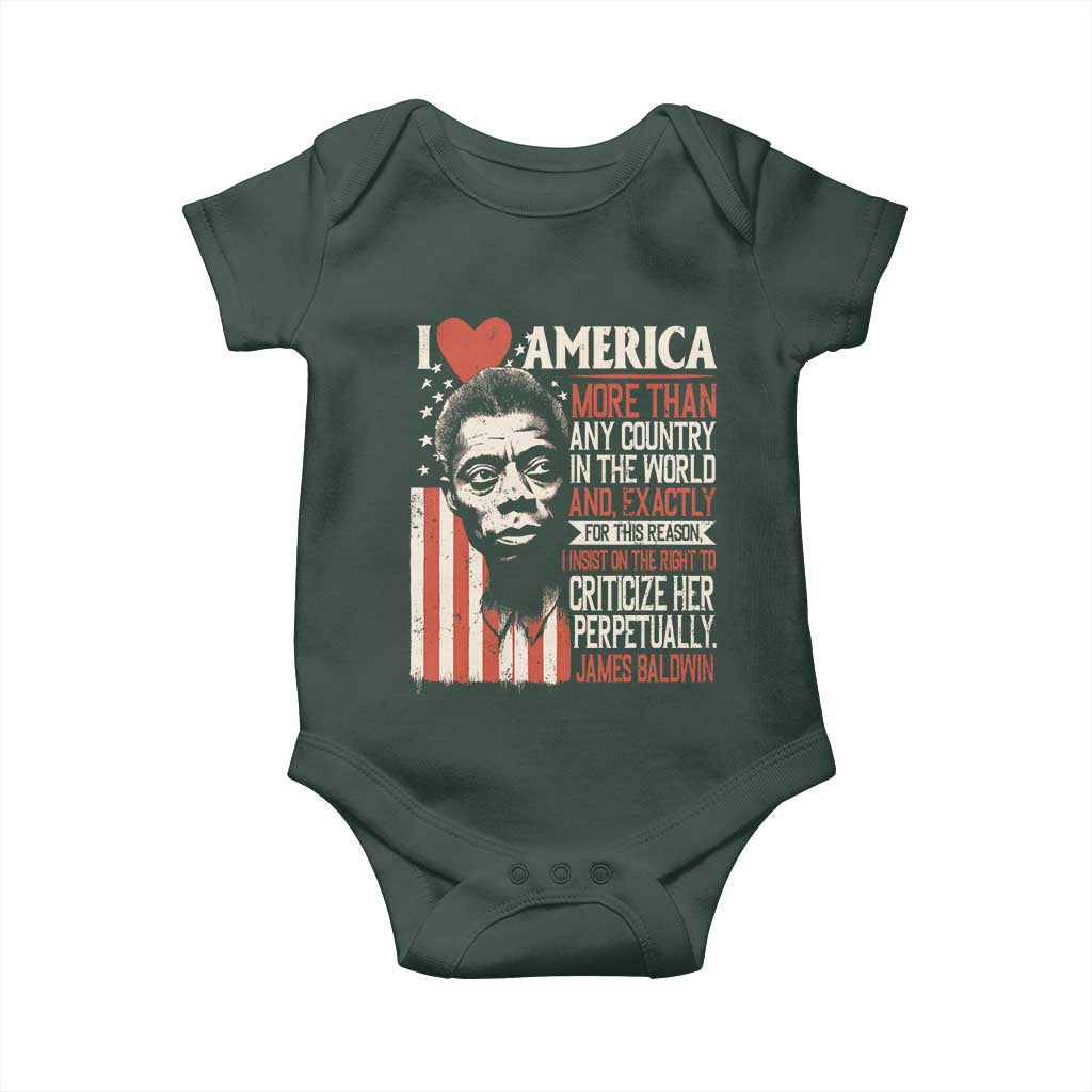 James Baldwin Baby Onesie I Love America More Than Any Country In The World TS09 Print Your Wear