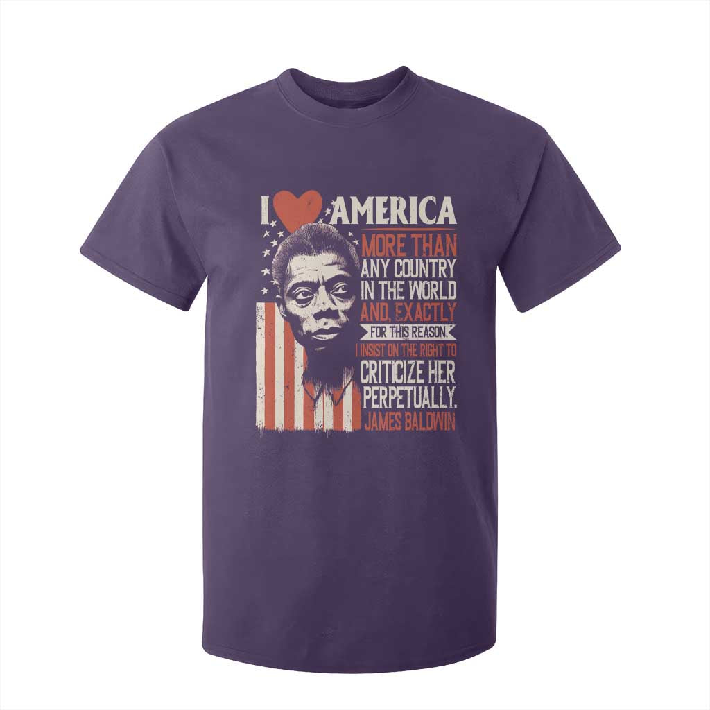 James Baldwin T Shirt For Kid I Love America More Than Any Country In The World TS09 Purple Print Your Wear