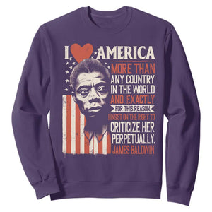 James Baldwin Sweatshirt I Love America More Than Any Country In The World TS09 Purple Print Your Wear