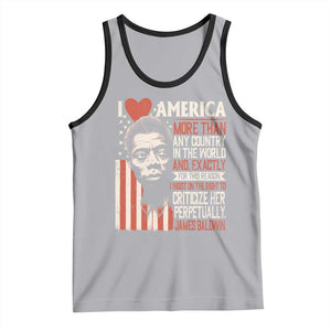 James Baldwin Tank Top I Love America More Than Any Country In The World TS09 Athletic Heather Black Print Your Wear