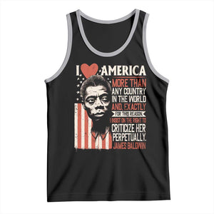 James Baldwin Tank Top I Love America More Than Any Country In The World TS09 Black Athletic Heather Print Your Wear