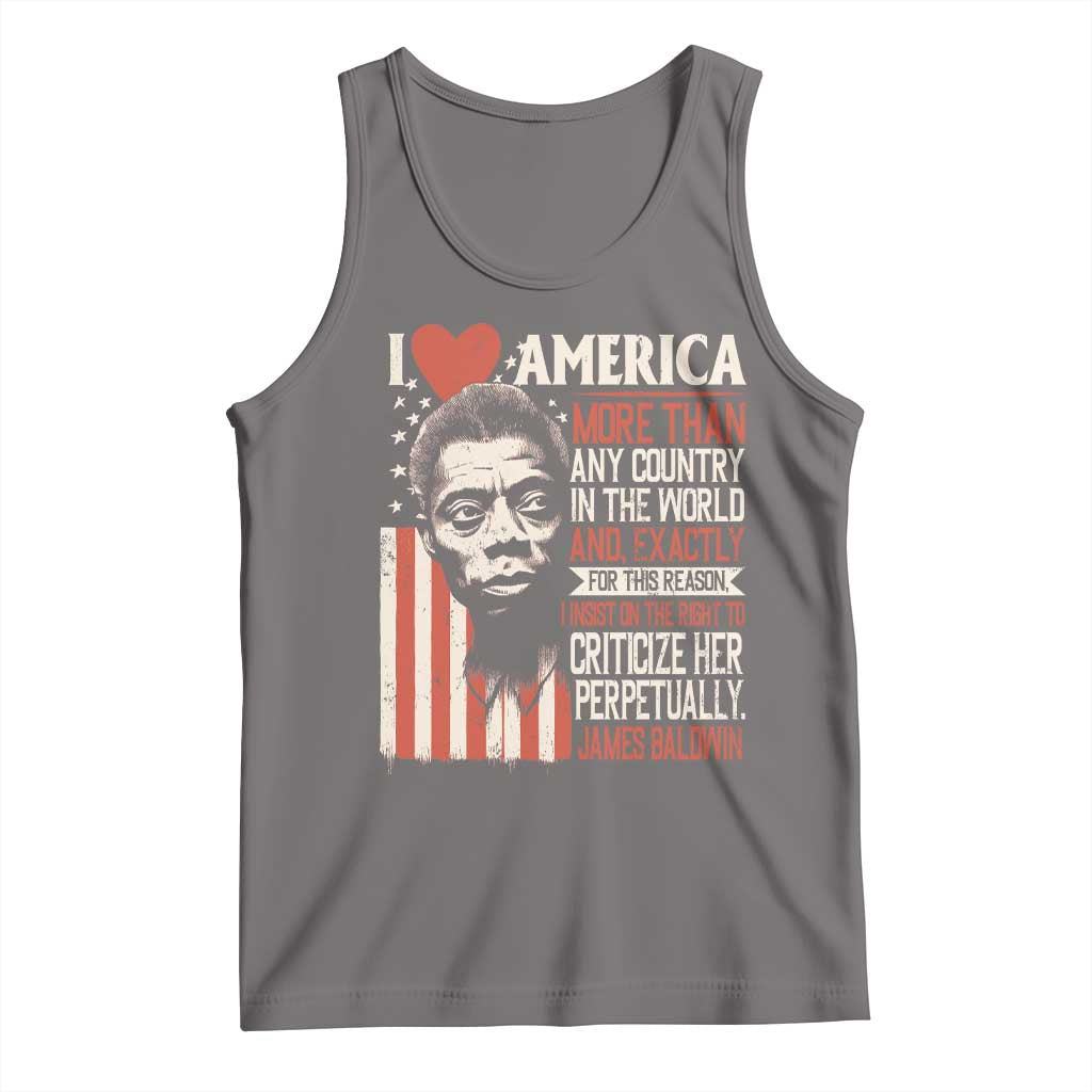 James Baldwin Tank Top I Love America More Than Any Country In The World TS09 Deep Heather Print Your Wear