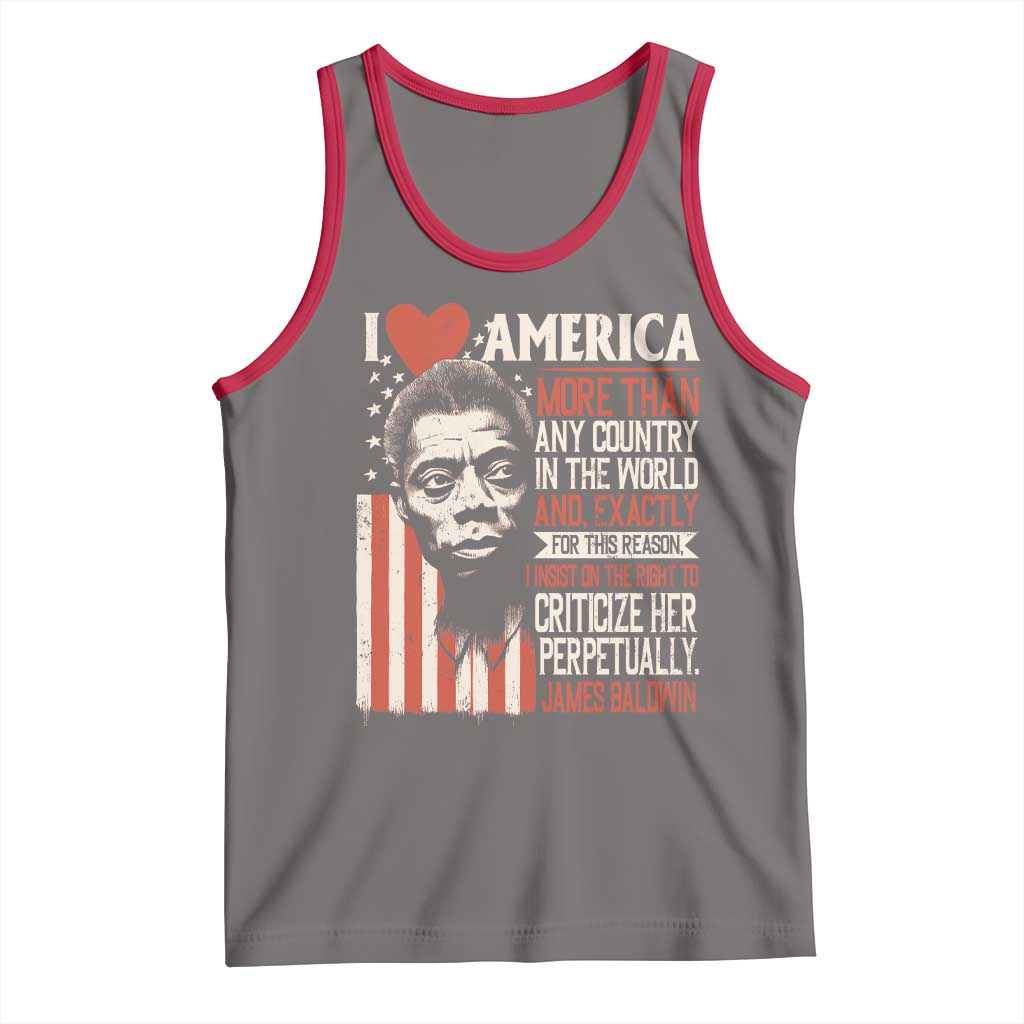 James Baldwin Tank Top I Love America More Than Any Country In The World TS09 Deep Heather Red Print Your Wear