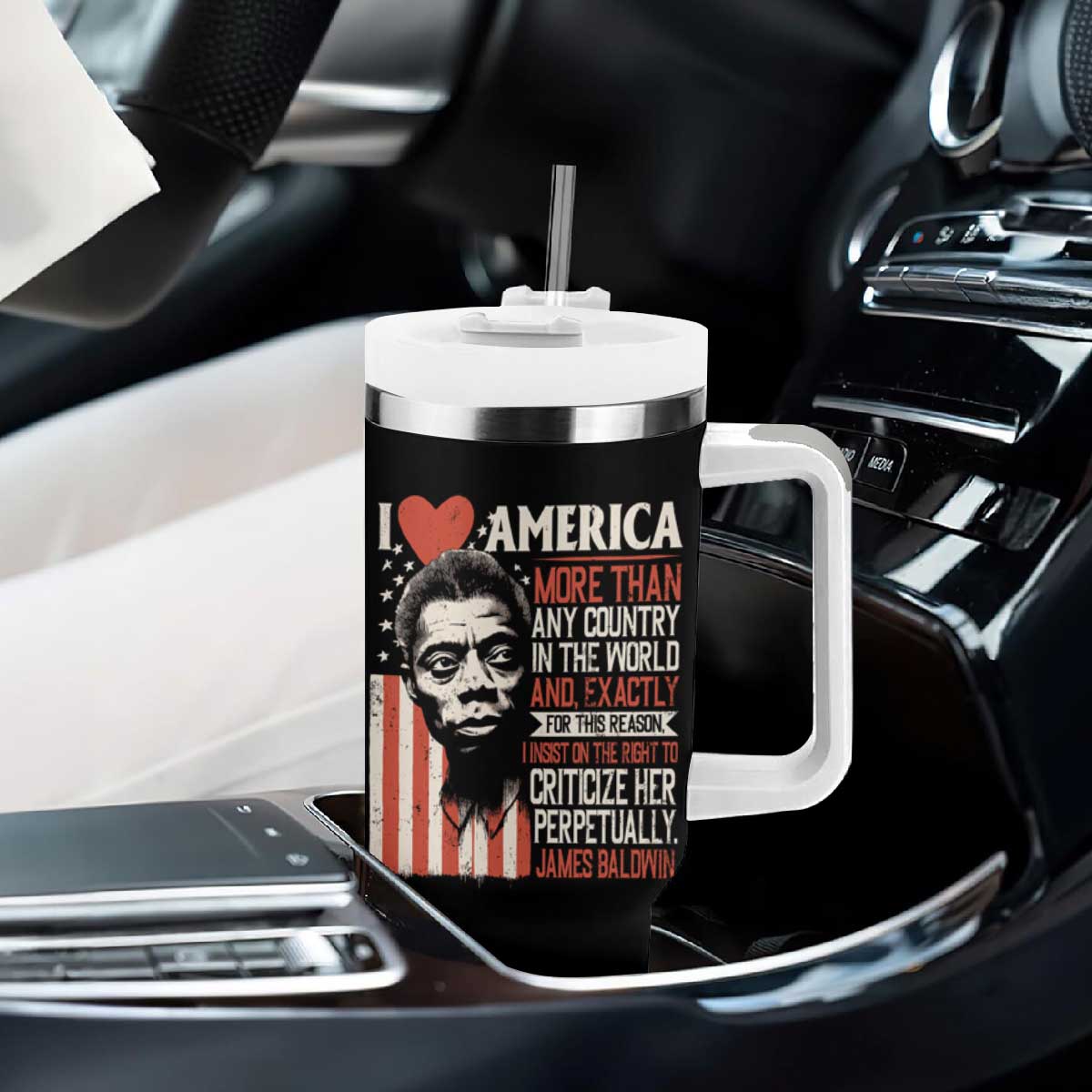 James Baldwin Tumbler With Handle I Love America More Than Any Country In The World TS09 Print Your Wear