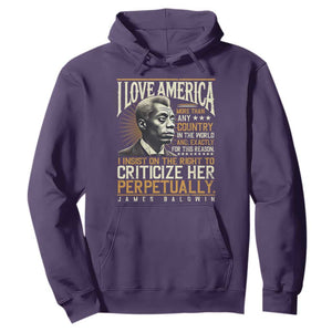 James Baldwin Hoodie I Love America More Than Any Country In The World Black History TS09 Purple Print Your Wear