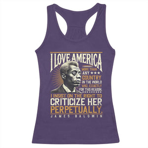 James Baldwin Racerback Tank Top I Love America More Than Any Country In The World Black History TS09 Purple Print Your Wear