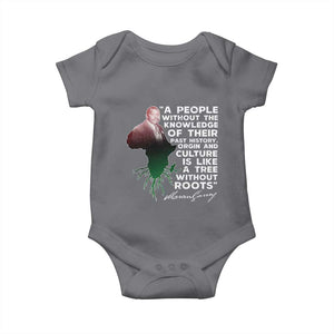 Marcus Garvey Baby Onesie A People Without The Knowledge Of Their Past History Is Like A Tree Without Roots TS09 Charcoal Print Your Wear