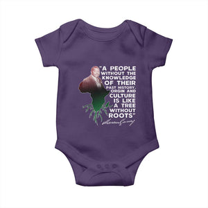 Marcus Garvey Baby Onesie A People Without The Knowledge Of Their Past History Is Like A Tree Without Roots TS09 Purple Print Your Wear