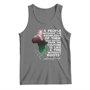 Marcus Garvey Tank Top A People Without The Knowledge Of Their Past History Is Like A Tree Without Roots TS09 Black Heather Print Your Wear