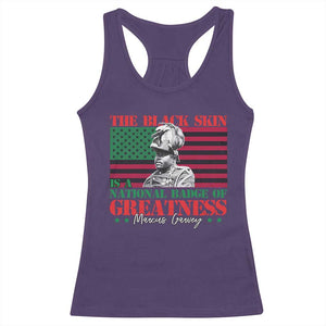 Marcus Garvey Racerback Tank Top The Black Skin Is A National Badge Of Greatness African American Flag TS09 Purple Print Your Wear