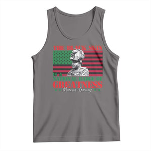 Marcus Garvey Tank Top The Black Skin Is A National Badge Of Greatness African American Flag TS09 Deep Heather Print Your Wear