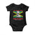 Marcus Garvey Baby Onesie The Black Skin Is A National Badge Of Greatness Jamaican Flag TS09 Black Print Your Wear