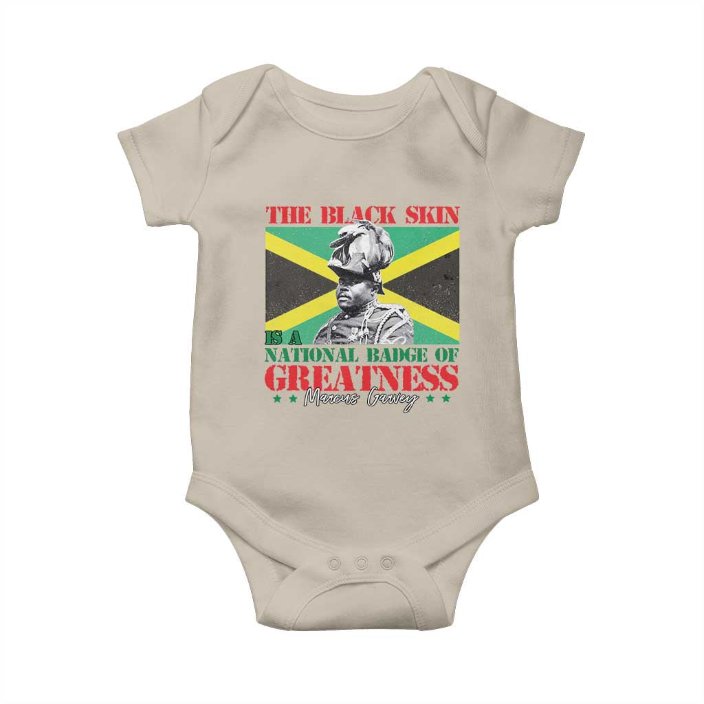 Marcus Garvey Baby Onesie The Black Skin Is A National Badge Of Greatness Jamaican Flag TS09 Sand Print Your Wear