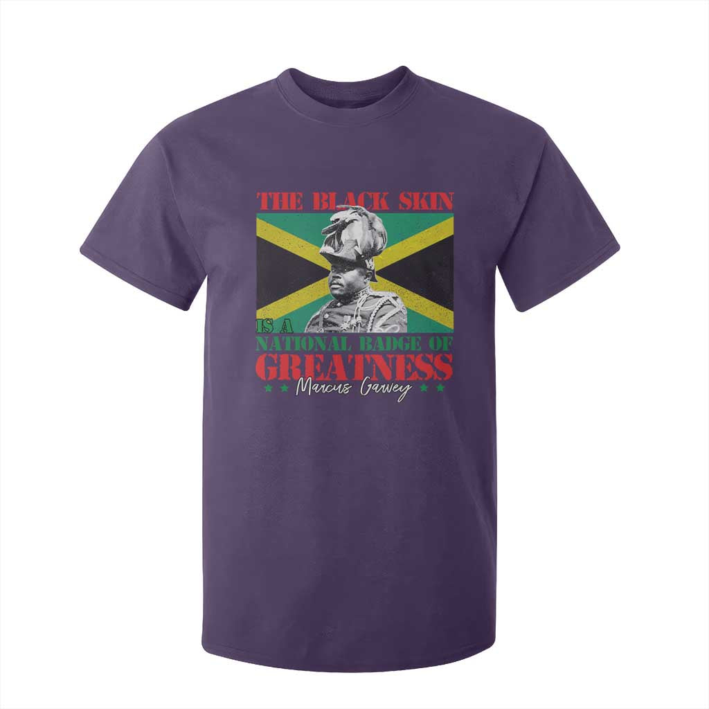 Marcus Garvey T Shirt For Kid The Black Skin Is A National Badge Of Greatness Jamaican Flag TS09 Purple Print Your Wear