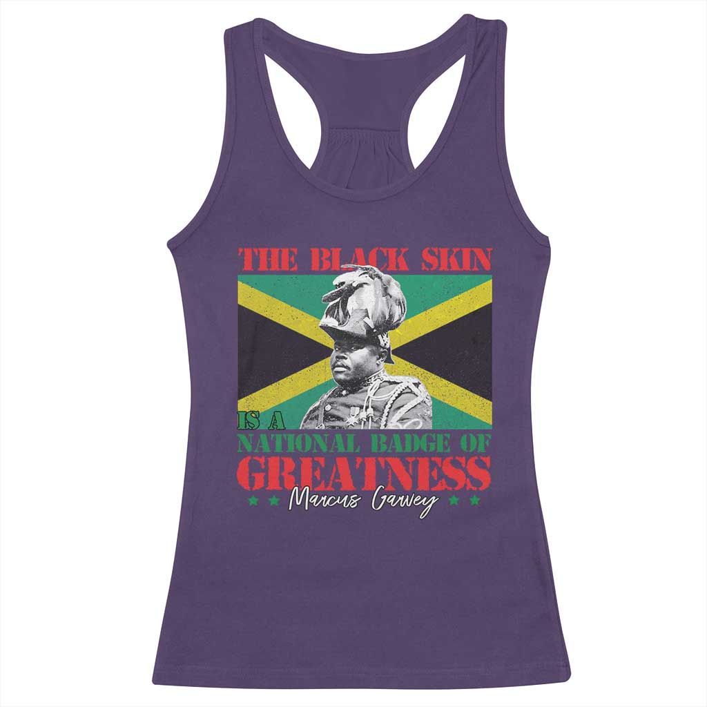 Marcus Garvey Racerback Tank Top The Black Skin Is A National Badge Of Greatness Jamaican Flag TS09 Purple Print Your Wear