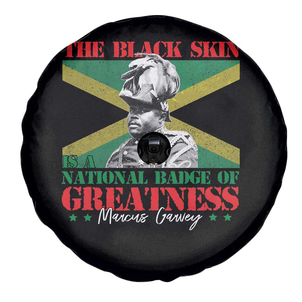 Marcus Garvey Spare Tire Cover The Black Skin Is A National Badge Of Greatness Jamaican Flag TS09 Print Your Wear