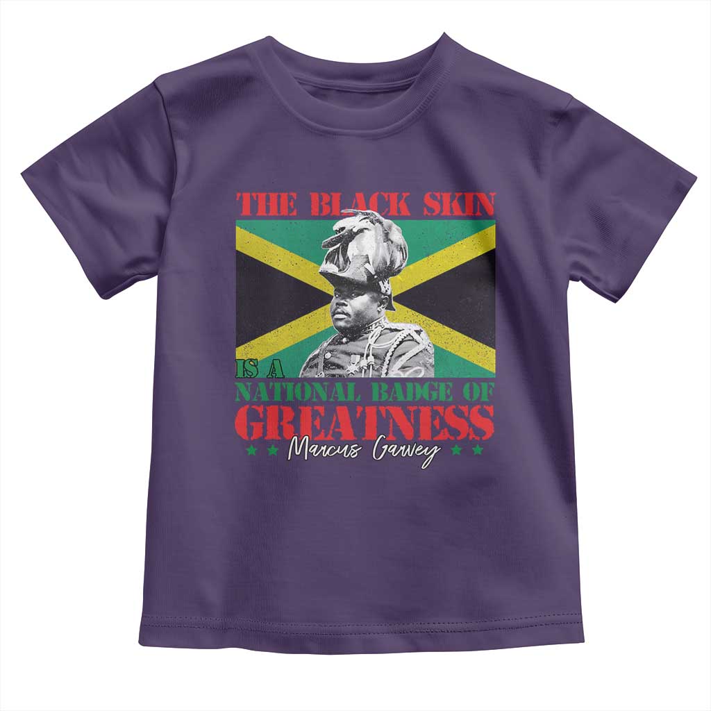 Marcus Garvey Toddler T Shirt The Black Skin Is A National Badge Of Greatness Jamaican Flag TS09 Purple Print Your Wear