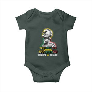 Marcus Garvey Baby Onesie Too Black Too Strong One People One Nation TS09 Print Your Wear