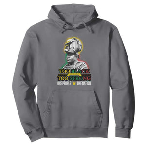 Marcus Garvey Hoodie Too Black Too Strong One People One Nation TS09 Charcoal Print Your Wear