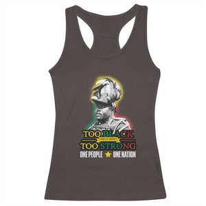 Marcus Garvey Racerback Tank Top Too Black Too Strong One People One Nation TS09 Dark Chocolate Print Your Wear