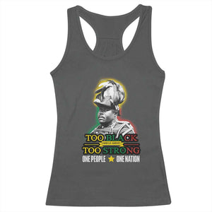 Marcus Garvey Racerback Tank Top Too Black Too Strong One People One Nation TS09 Dark Heather Print Your Wear