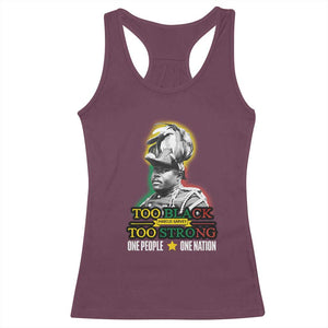 Marcus Garvey Racerback Tank Top Too Black Too Strong One People One Nation TS09 Maroon Print Your Wear