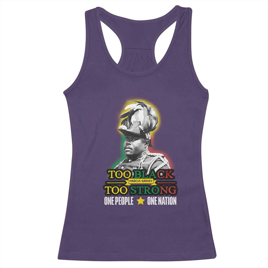 Marcus Garvey Racerback Tank Top Too Black Too Strong One People One Nation TS09 Purple Print Your Wear