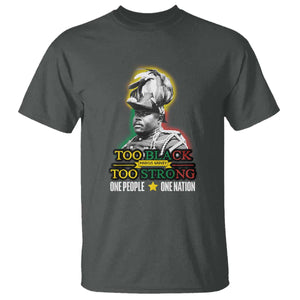Marcus Garvey T Shirt Too Black Too Strong One People One Nation TS09 Dark Heather Print Your Wear