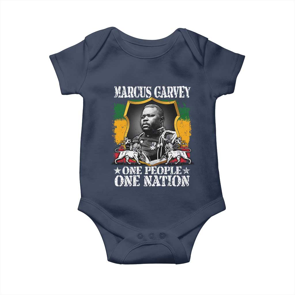Marcus Garvey Baby Onesie One People One Nation Jamaica Legends Rasta TS09 Navy Print Your Wear
