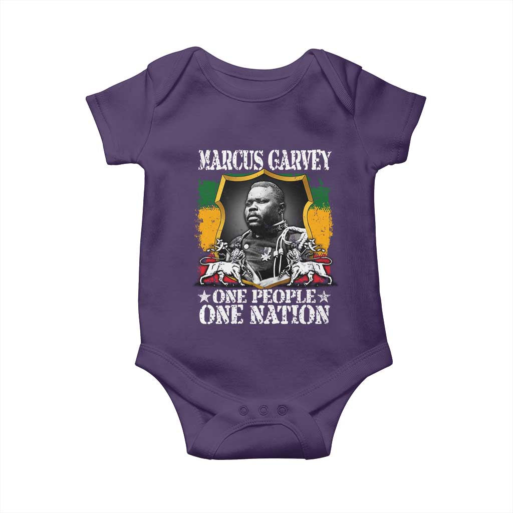 Marcus Garvey Baby Onesie One People One Nation Jamaica Legends Rasta TS09 Purple Print Your Wear