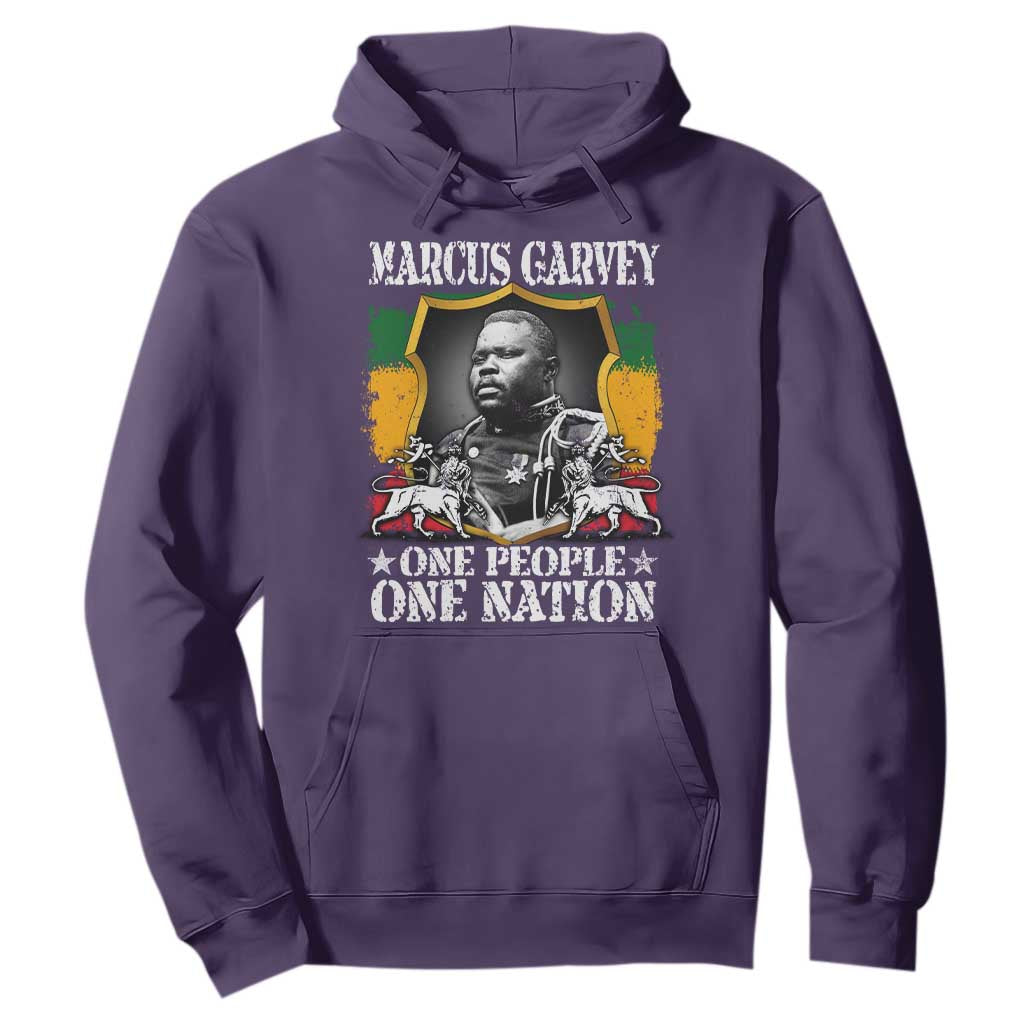 Marcus Garvey Hoodie One People One Nation Jamaica Legends Rasta TS09 Purple Print Your Wear