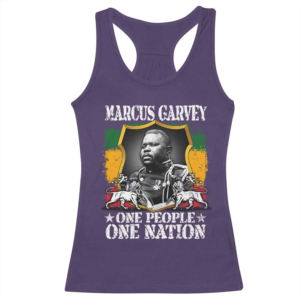 Marcus Garvey Racerback Tank Top One People One Nation Jamaica Legends Rasta TS09 Purple Print Your Wear