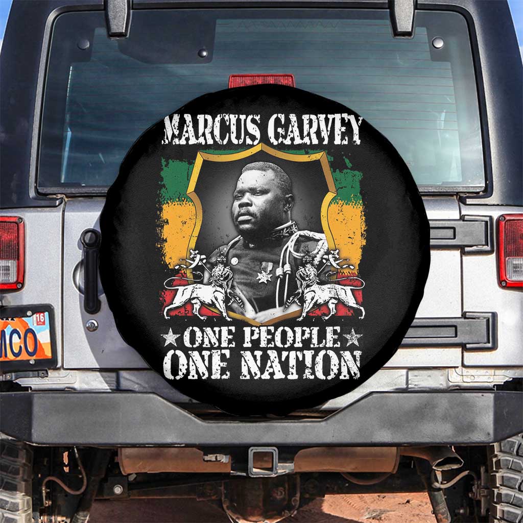 Marcus Garvey Spare Tire Cover One People One Nation Jamaica Legends Rasta TS09 No hole Black Print Your Wear