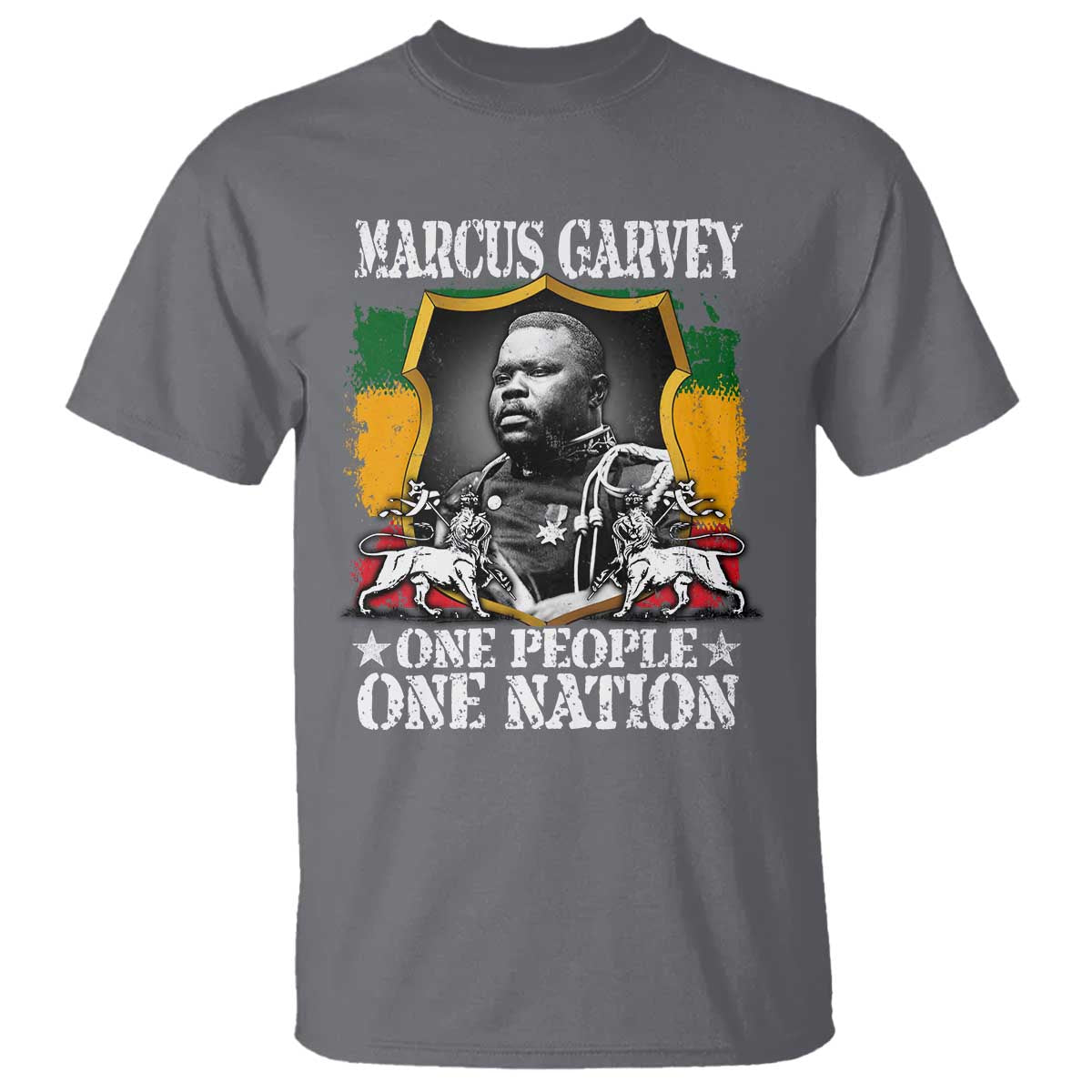 Marcus Garvey T Shirt One People One Nation Jamaica Legends Rasta TS09 Charcoal Print Your Wear