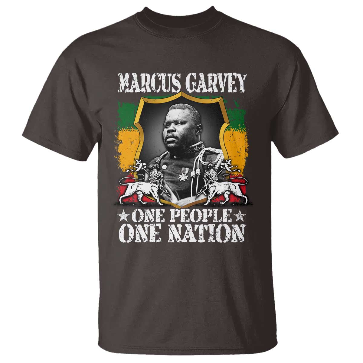 Marcus Garvey T Shirt One People One Nation Jamaica Legends Rasta TS09 Dark Chocolate Print Your Wear