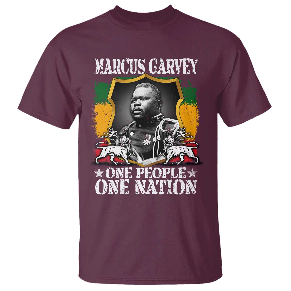 Marcus Garvey T Shirt One People One Nation Jamaica Legends Rasta TS09 Maroon Print Your Wear