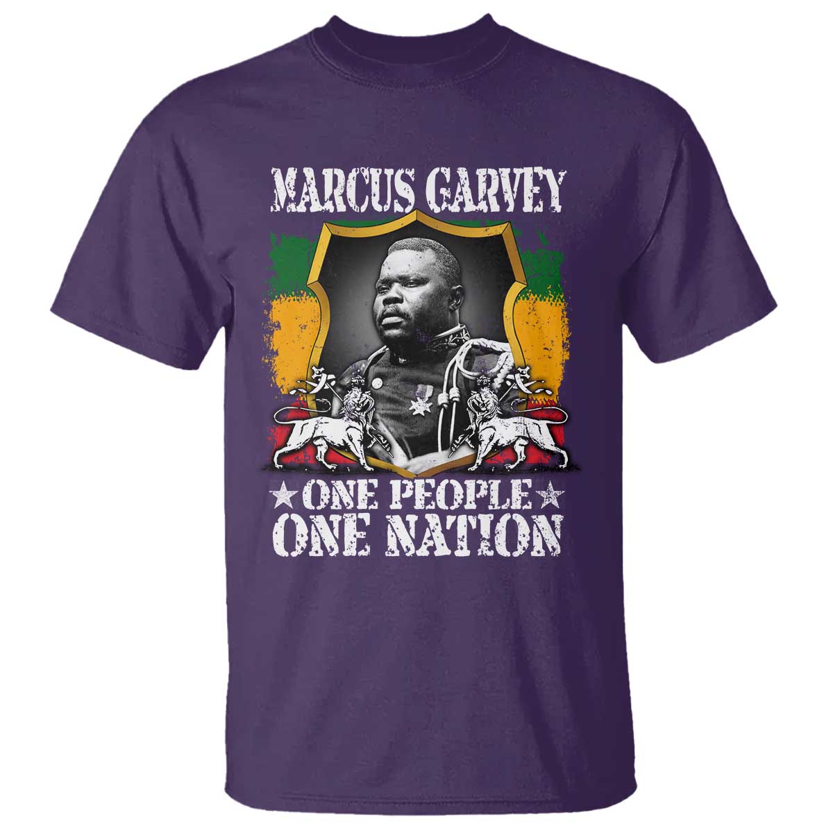 Marcus Garvey T Shirt One People One Nation Jamaica Legends Rasta TS09 Purple Print Your Wear