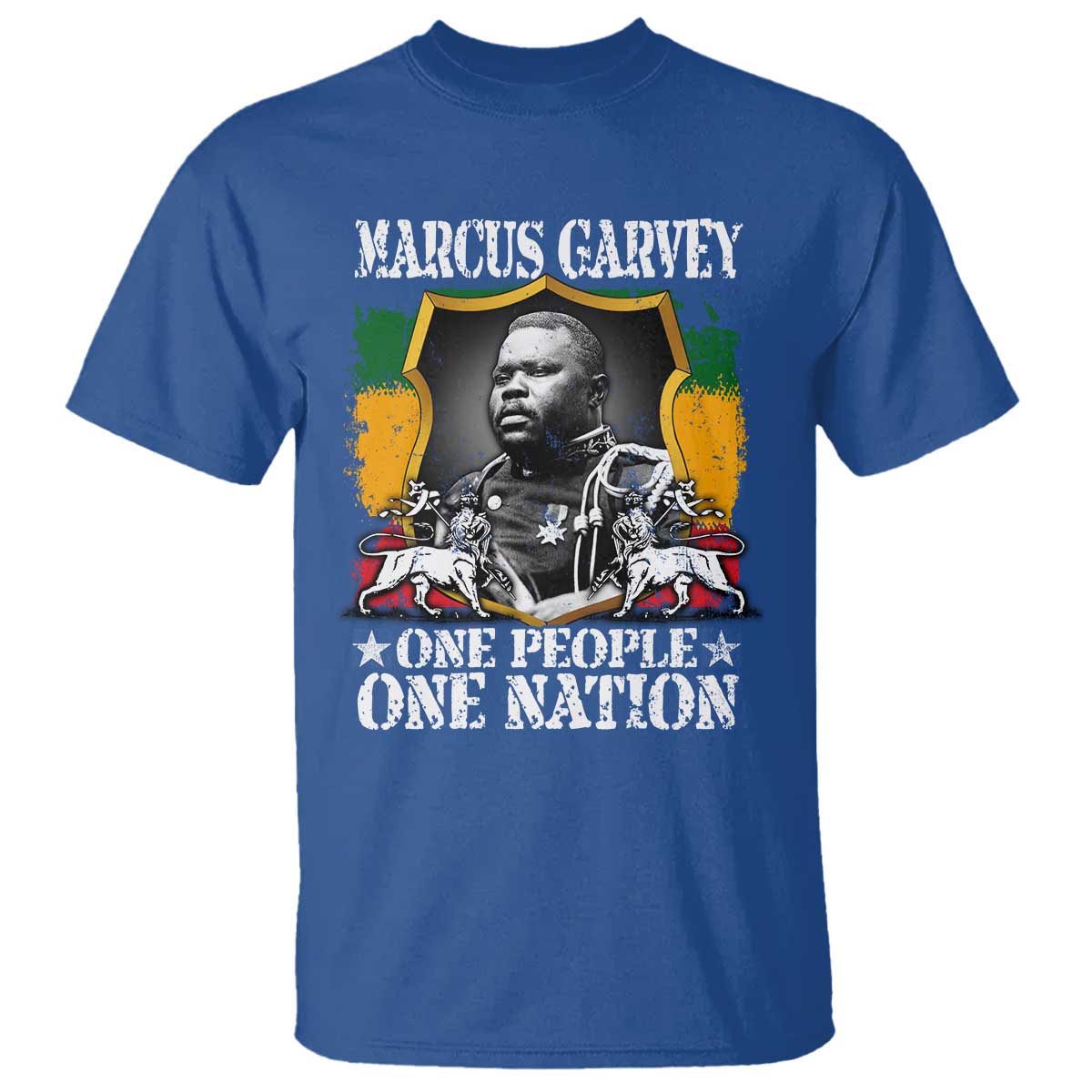 Marcus Garvey T Shirt One People One Nation Jamaica Legends Rasta TS09 Royal Blue Print Your Wear