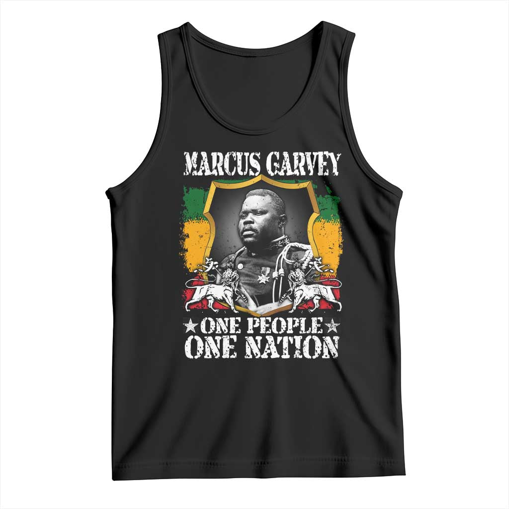Marcus Garvey Tank Top One People One Nation Jamaica Legends Rasta TS09 Black Print Your Wear