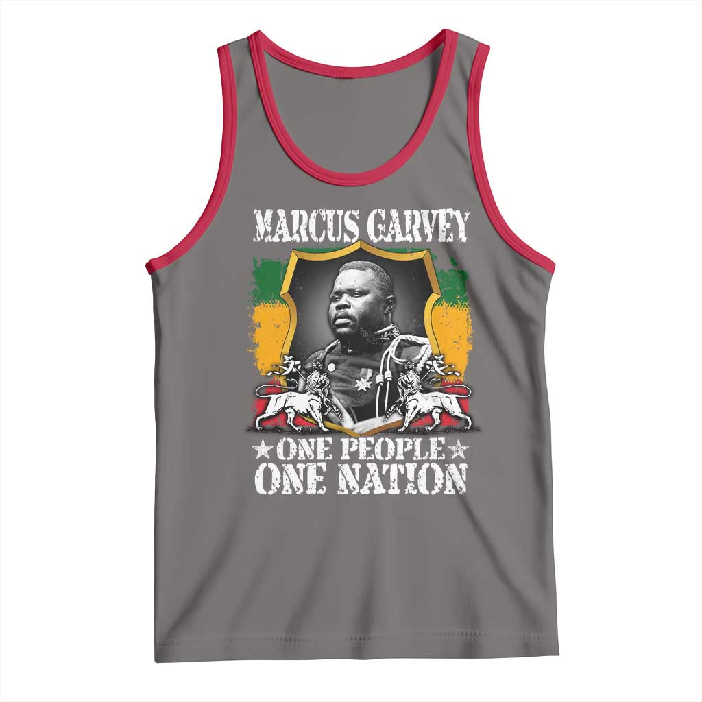 Marcus Garvey Tank Top One People One Nation Jamaica Legends Rasta TS09 Deep Heather Red Print Your Wear