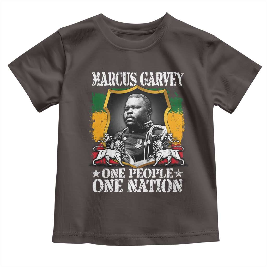 Marcus Garvey Toddler T Shirt One People One Nation Jamaica Legends Rasta TS09 Dark Chocolate Print Your Wear