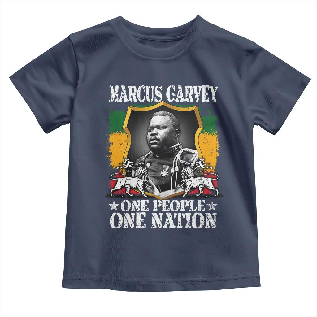 Marcus Garvey Toddler T Shirt One People One Nation Jamaica Legends Rasta TS09 Navy Print Your Wear