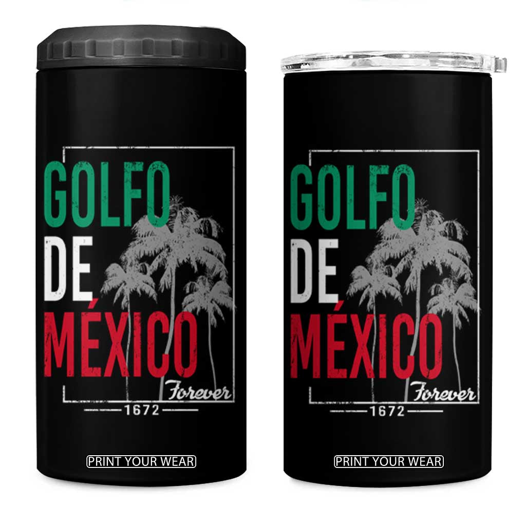 Golfo De Mexico Forever 4 in 1 Can Cooler Tumbler Mexican Gulf Culture Heritage 1672 TS09 One Size: 16 oz Black Print Your Wear