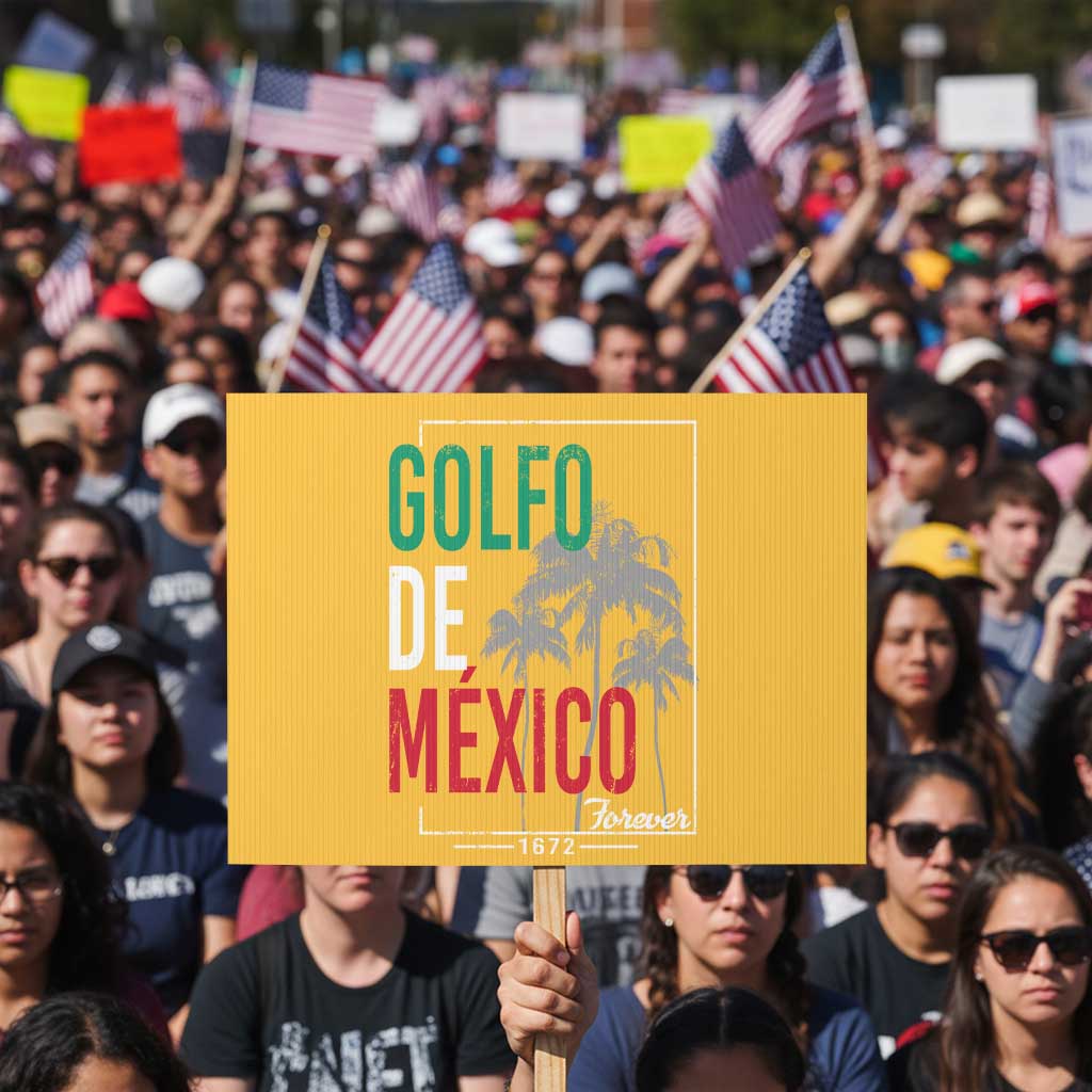 Golfo De Mexico Forever Protest Sign Mexican Gulf Culture Heritage 1672 TS09 Horizontal 18
